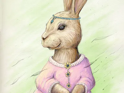 Miss Rabbit - stage 2 art digital digital painting drawing illustration pencil rabbit sketch steven skadal