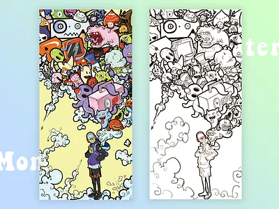 Strange idea of the monster Boy illustration monster whimsy