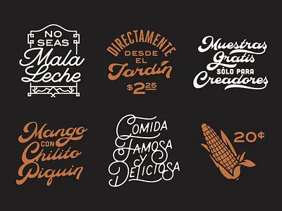 Mexico City Type bird brendan corn flower illustration mango mexico milk prince spanish vegitables wework