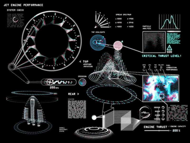 E.C.U. 2d c4d channel design futuristic gif hud ship space ui ux