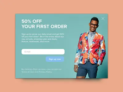 Sign up form clothing colors discount fashion form registration store subscription