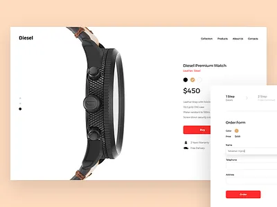 Shop Watch Concept ecommerce order product promo shop ui ux watch web
