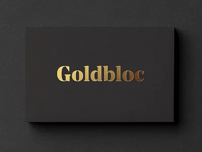 Goldbloc bitcoin brand cryptocurrency g gold logo logotype wordmark