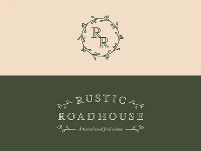 Rustic Roadhouse Branding branding food food truck leaves logo logomark logotype monogram vine