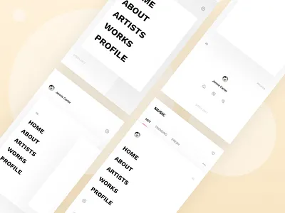 App navigation - Expanded app expanded fullscreen menu navigation off canvas profile sidebar typography ui