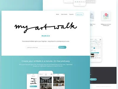 MyArtWalk landing page app art landing page museum web