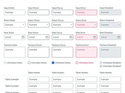 Form Elements System components design elements form system