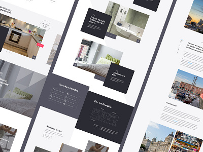 Pages accommodation blog booking clean landing page navigation ui ux website
