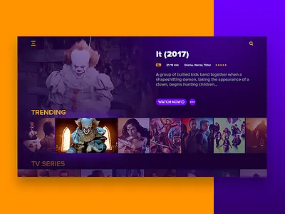 #DailyUi: #025 TV App 2017 app appdesign creative gradients it movies trending tv uidesign