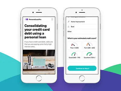 PersonalLoanPro - Mobile Web article finance financial fintech form mobile web responsive select