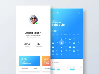 User profile & time schedule dailyui shcedule user profile