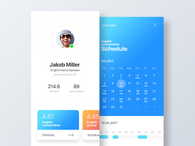 User profile & time schedule dailyui shcedule user profile