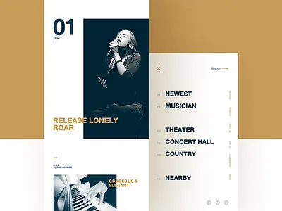 Concert concert，music，iphone matching，gold x，ui，app，template，color