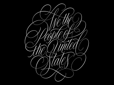 We the People Vector cartouche constitution flourishes handlettering lettering swashes vector