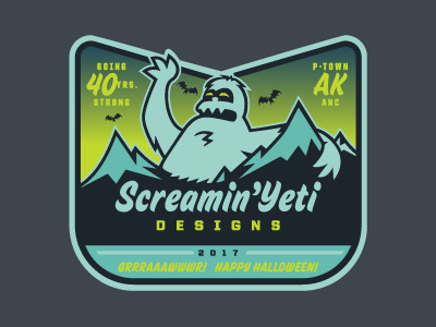 SYD - Grrraaawwwr! Happy Halloween! '17 sticker halloween happy hooowwwlaween screamin yeti tour sticker undead zombie yeti