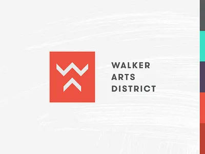 Walker Arts District Logo branding brush city logo norman oklahoma strokes texture town typography