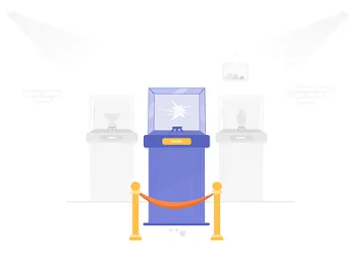 404 - Missing diamond 404 design diamond empty state error flat illustration mirror missing museum not found web