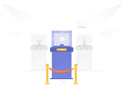 404 - Missing diamond 404 design diamond empty state error flat illustration mirror missing museum not found web