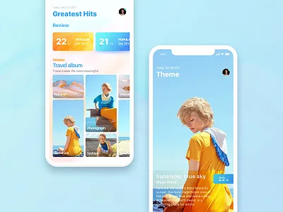 Travel share app article blue classification ios11 picture record share theme travel