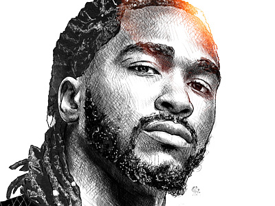 ESPN Illustration: Tim Williams drawing espn face football illustration ink nfl pencil portrait tim williams watercolor