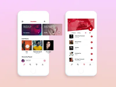 Soundoto - Music App Design app dribbble first shot hello invitation invite music player playlist sound thanks welcome