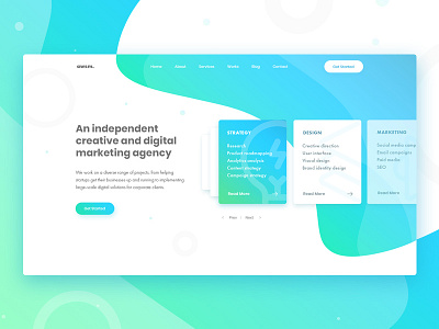 Agency Website agency awesome company corporate creative gradient modern shapes slider ui design web design website