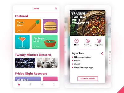 🥕 Kookbook - iOS Recipe App cookbook cooking food illustration ios iphone mobile recipe sketch ui ux