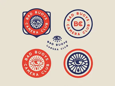 Bad Buoys Camera Club badge branding graphic design identity illustration logo typography