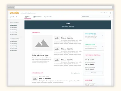 New Univadis design system - Homepage atomic design behance design design system healthcare homepage library medical platform product product design system template ui ui design ux ux design web