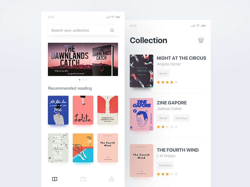 Example of Home page & Collection