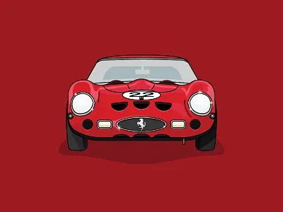 Dream Vehicles - No.4 - Ferrari 250 GTO brand car colour create ferrari icon illustration line motor red stroke vehicle