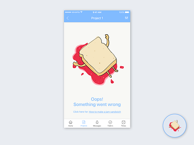 Oops! Something went wrong apple pencil bread error illustration ipadpro jam oops phone ui ux