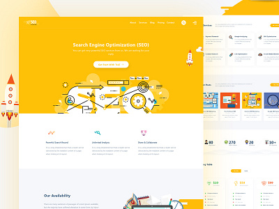SEO- Creative Landing Page flat design graphics design landing page material design search engine optimization seo slider template ui design ux design web template