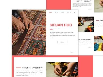Sirjan Rugs iran landing page minimal persian red rug ui user interface ux