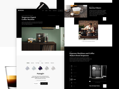 Nespresso Redesign black coffee dribbble landing landing page nespresso product ui ux web website