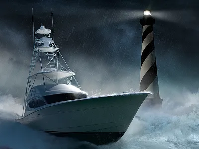 Put a Yacht in the Storm.. advertising branding digital art filter graphic design illustration photo compositing photo editing photoshop retouch visual