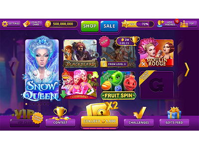Lobby design for Gambino fortune gambino gambling mugames music lab poker slot social casino vegas wheel