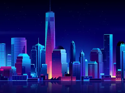 serverlessconf NYC affinity future hacker illustration light neon night process retro trystram tuto vector
