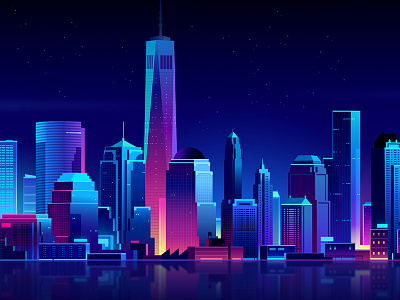 serverlessconf NYC affinity future hacker illustration light neon night process retro trystram tuto vector