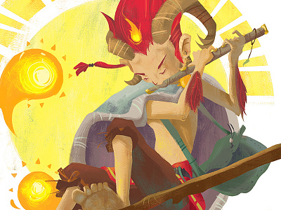 "The Children of the Stars" Aries 2d aries book character character design children illustration design fire illustration pan photoshop zodiac