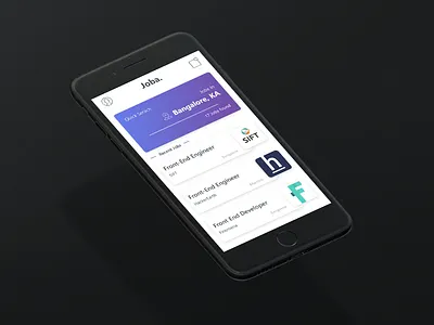 Job Search App UI job job search list monitoring