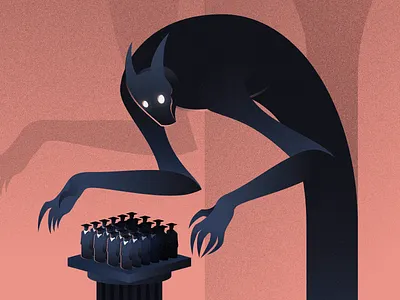 Debt Monster college dark debt editorial education fear graduate illustration monster scary shadow student