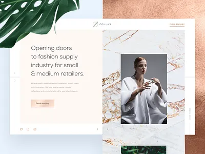 Oculas - the homepage fashion gold hero homepage light blue marble retailer rose tonik website