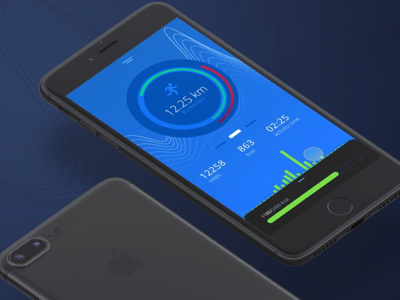 Fitness app animation app concept fitness principle sport ui