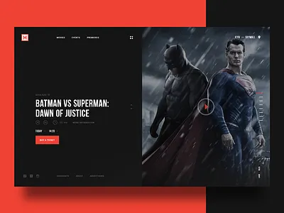 Multiplex batman black cinema dark design film mainpage media minimal movie movies multiplex netflix red superman ui user interface video web web design