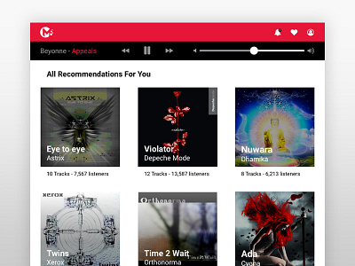 Curated For You / Daily UI #091 091 card curated dailyui for music preferences recommendations ui ux web you