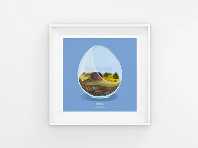 Michigan Terrarium #1 digital drawing illustration michigan plants terrarium