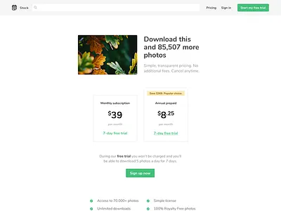 Pricing page tests clean light minimal minimalism price pricing saas simple table web