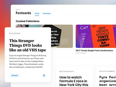 Fontcards – Web Application Beta apple cards fontcards fonts grid ios ios 11 layout mac mac os style web