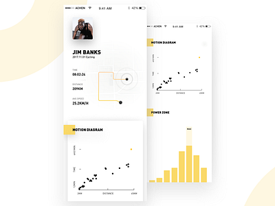 Cycling Recording Page app cycling data ios record sport ui yellow